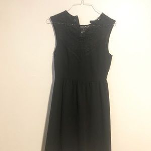 Black lace front dress